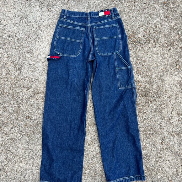 Vintage 90s! Tommy Hilfiger Denim Jeans 28/30 Big Logo Work Retro Skater - Picture 4 of 8